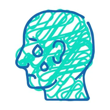 Depression problem icon doodle illustration Illustrazione stock