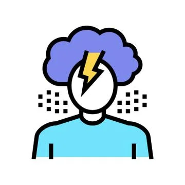 Depression psychological problems color icon vector illustration Stock Illustration