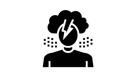 Depression psychological problems glyph icon animation Vídeos de archivo 157260929