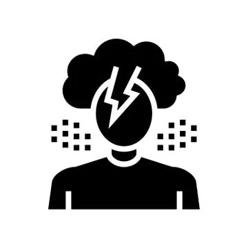 Depression psychological problems glyph icon vector illustration Stockillustratie