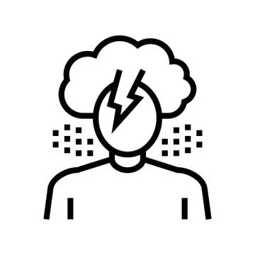 Depression psychological problems line icon vector illustration Stock-Illustration