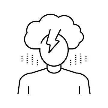 Depression psychological problems line icon vector illustration Stock-Illustration