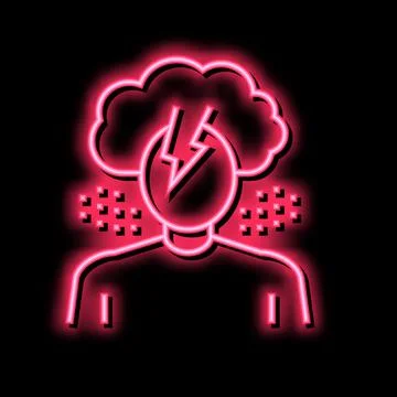 Depression psychological problems neon glow icon illustration Illustrazione stock