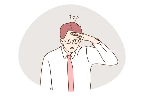 Depression, stress, doubt concept Illustrazione stock