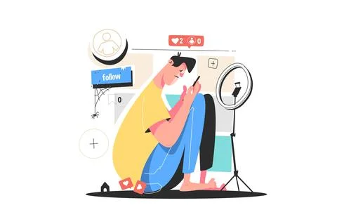 Depression without likes Stock Illustration