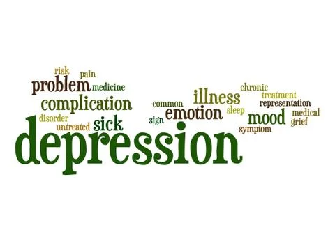 Depression word cloud Illustrazione stock