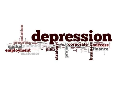 Depression word cloud Stock Illustration