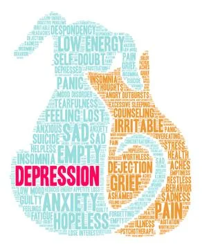 Depression Word Cloud Stock-Illustration
