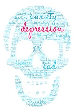 Depression Word Cloud Illustrazione stock