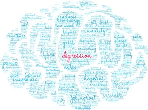Depression Word Cloud Stock-Illustration