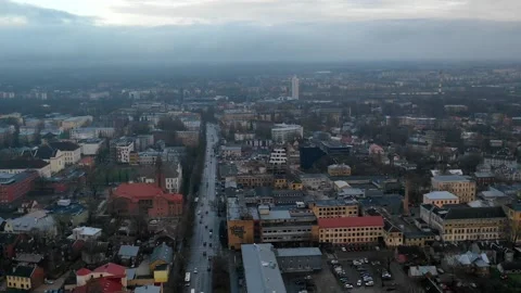 DEPRESSIVE WEATHER GRAY CLOUDS HYPERLAPSE OF TARTU, ESTONIA Video stock 140291639