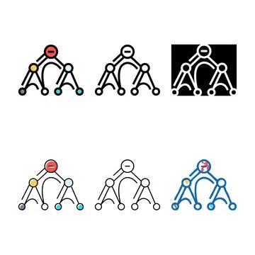 Depth clean first search dfs color icon vector Stock Illustration
