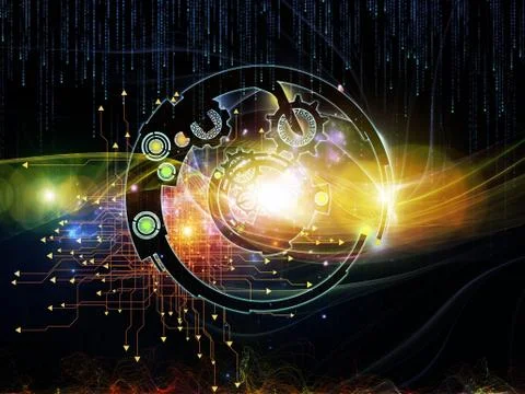 Depth of Digital Processing Stock Illustration