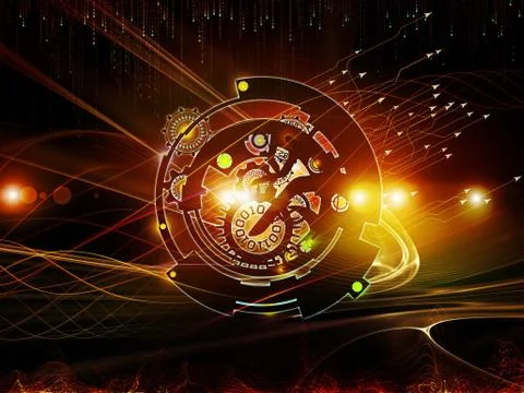 Depth of Digital Processing Stock Illustration