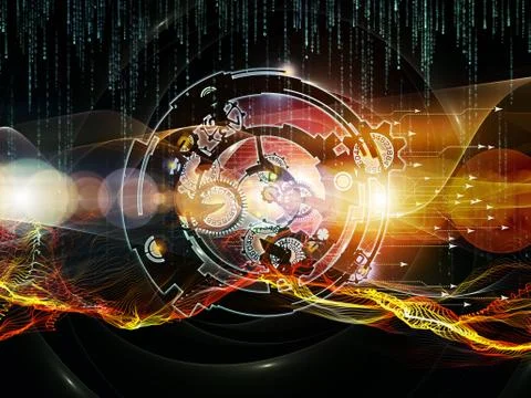 Depth of Digital Processing Stock Illustration