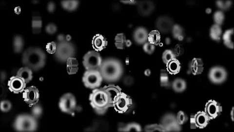 Depth of field the appearance and disappearance of gears. cinematic industrial Stock Footage 82320102
