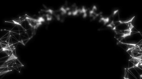 Depth of field. Network operation. A shining frame of lines, dots and triangles Stock Footage 112221370