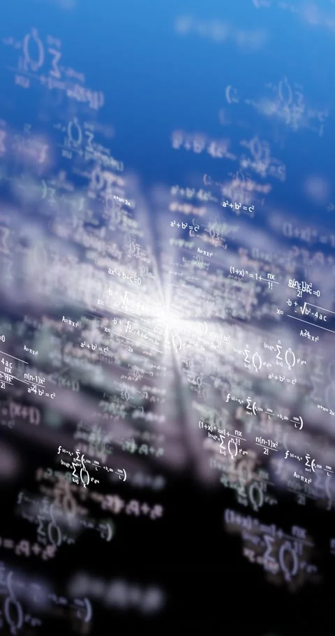 Depth of field rendering animation algebra and geometry formulas mathematics Stock Footage 310139072