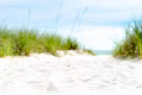 Depth of field on white sandy beach Stockfoto's