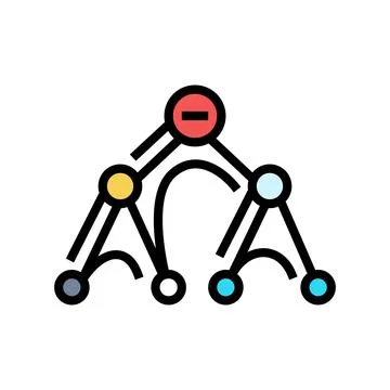 Depth first search dfs color icon vector illustration イラスト素材