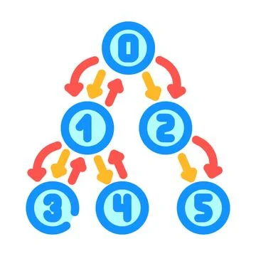 Depth first search dfs color icon vector illustration イラスト素材