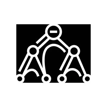 Depth first search dfs glyph icon vector illustration Stock Illustration