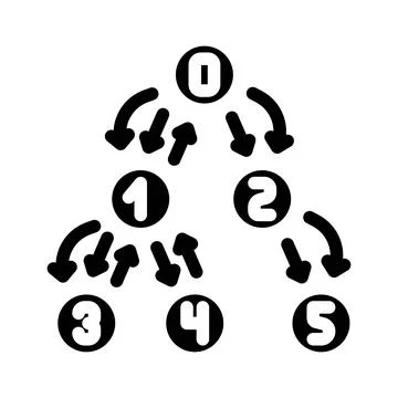 Depth first search dfs glyph icon vector illustration 스톡 일러스트