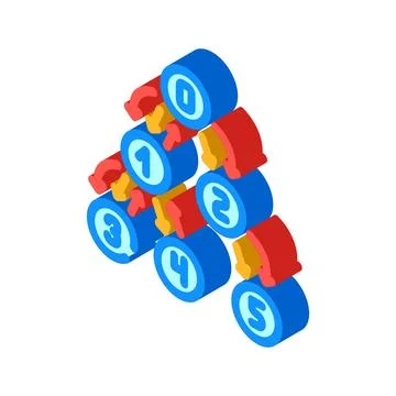 Depth first search dfs isometric icon vector illustration Stock Illustration