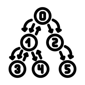 Depth first search dfs line icon vector illustration Stock Illustration