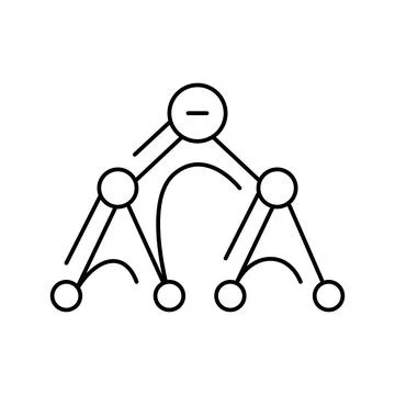 Depth first search dfs line icon vector illustration イラスト素材