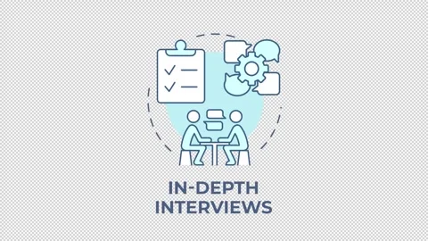 In depth interviews blue concept icon animation Stock Footage 337935636
