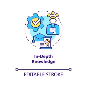 In depth knowledge concept icon Stock Illustration