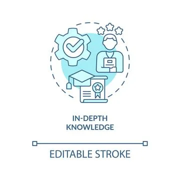 In depth knowledge turquoise concept icon Stock Illustration