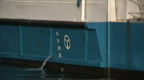 Depth markings on a ship Stock Footage 563479