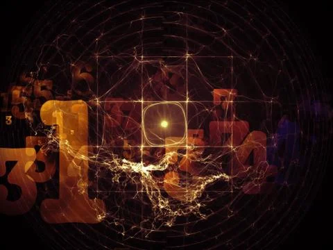 Depth of Numbers Stock Illustration