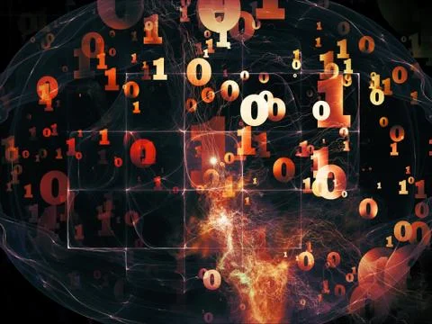 Depth of Numbers Stock Illustration