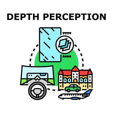 Depth perception for augmented virtual reality driving navigation Stock Illustration