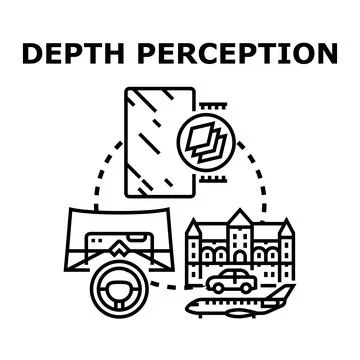 Depth perception for augmented virtual reality driving navigation Stock Illustration