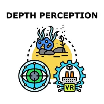 Depth perception exploring visual spatial awareness technology Stock Illustration