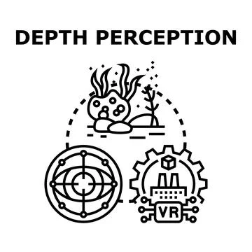 Depth perception exploring visual spatial awareness technology Stock Illustration