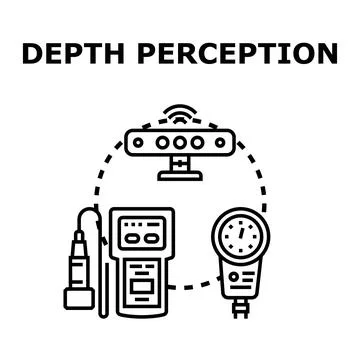 Depth perception technology using scanning and sensing devices Stock Illustration