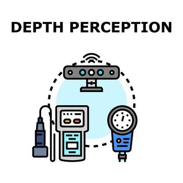 Depth perception technology using scanning and sensing devices Stock Illustration