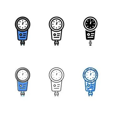 Depth types gauge color icon vector sign Stock Illustration