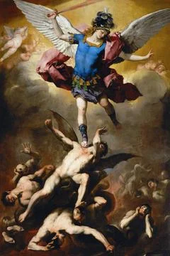  Der Fall der rebellischen Engel (1660-1665), Gemälde von Luca Giordano (I.. Stock Photos