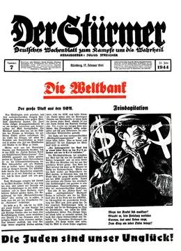  Der Stürmer, front page; 1944 accusing North American Jews of controlling.. Stock Photos