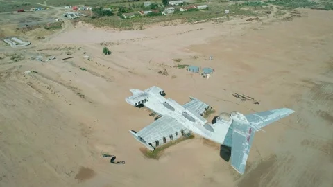Derbent, Dagestan- August 01, 2021: Aerial view of a military aircraft Stock Footage 171276946