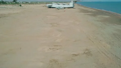 Derbent, Dagestan- August 01, 2021: Aerial view of a military aircraft Video stock 171279786