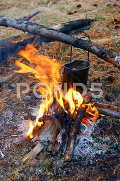 Derby on campfires Stock Photos