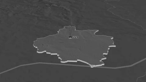 Derby, England. Bilevel elevation map with surface waters Stock Illustration
