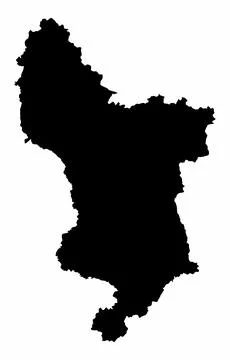 Derbyshire county silhouette map Stock Illustration